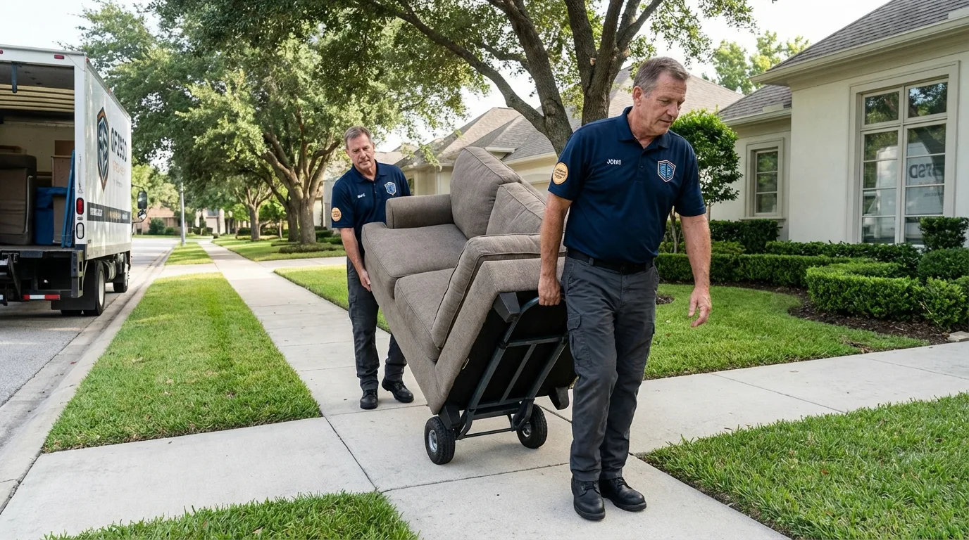 Local residential moving crew loading furniture in Cordova, AK